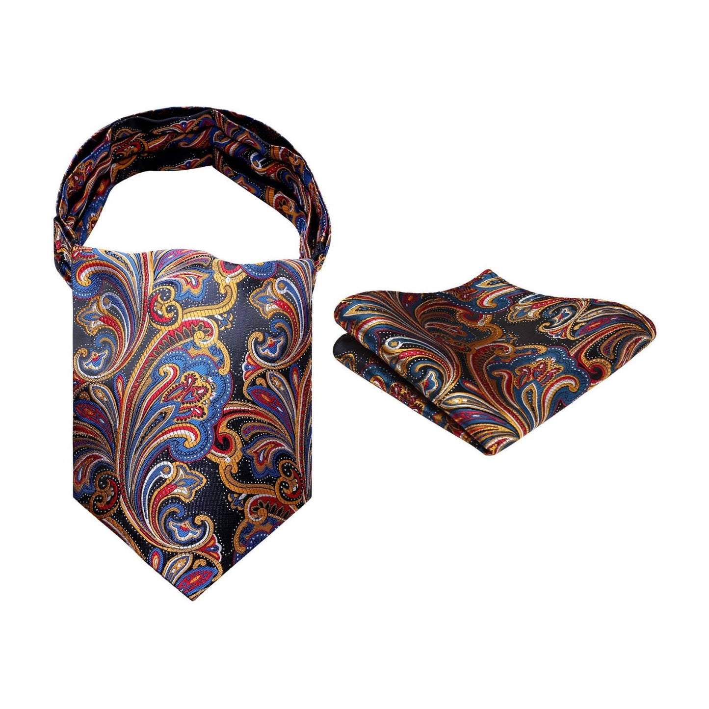 Hisdern Paisley Ascot Cravat for Men Novelty Formal Neckwear