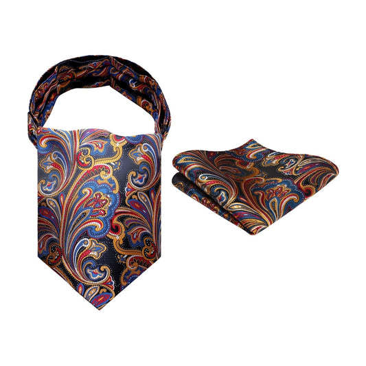 Hisdern Paisley Ascot Cravat for Men Novelty Formal Neckwear