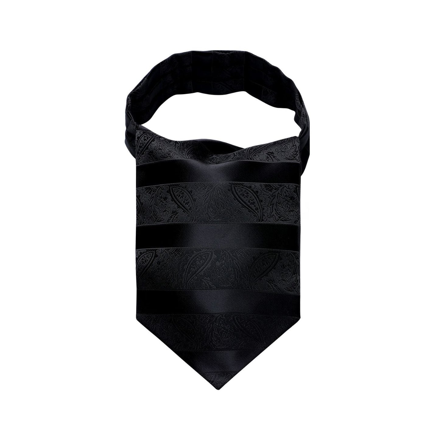Hisdern Paisley Ascot Cravat for Men Black Formal Neckwear