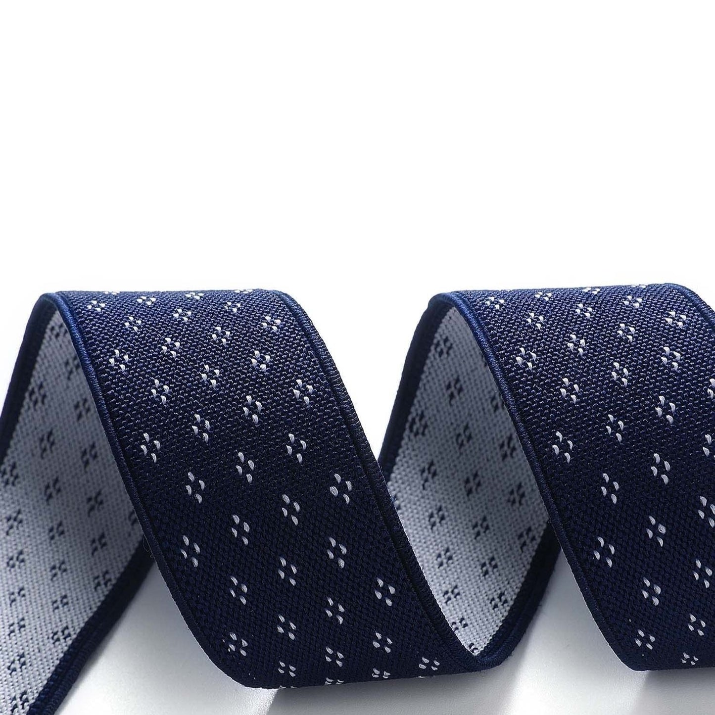Hisdern Blue Suspenders Y-Back 6 Clips Adjustable Fit for Formal Wear