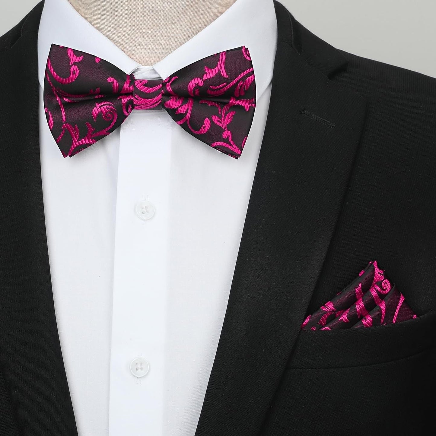 Hisdern Paisley Suspenders Bow Tie Set Purple Formal Accessories