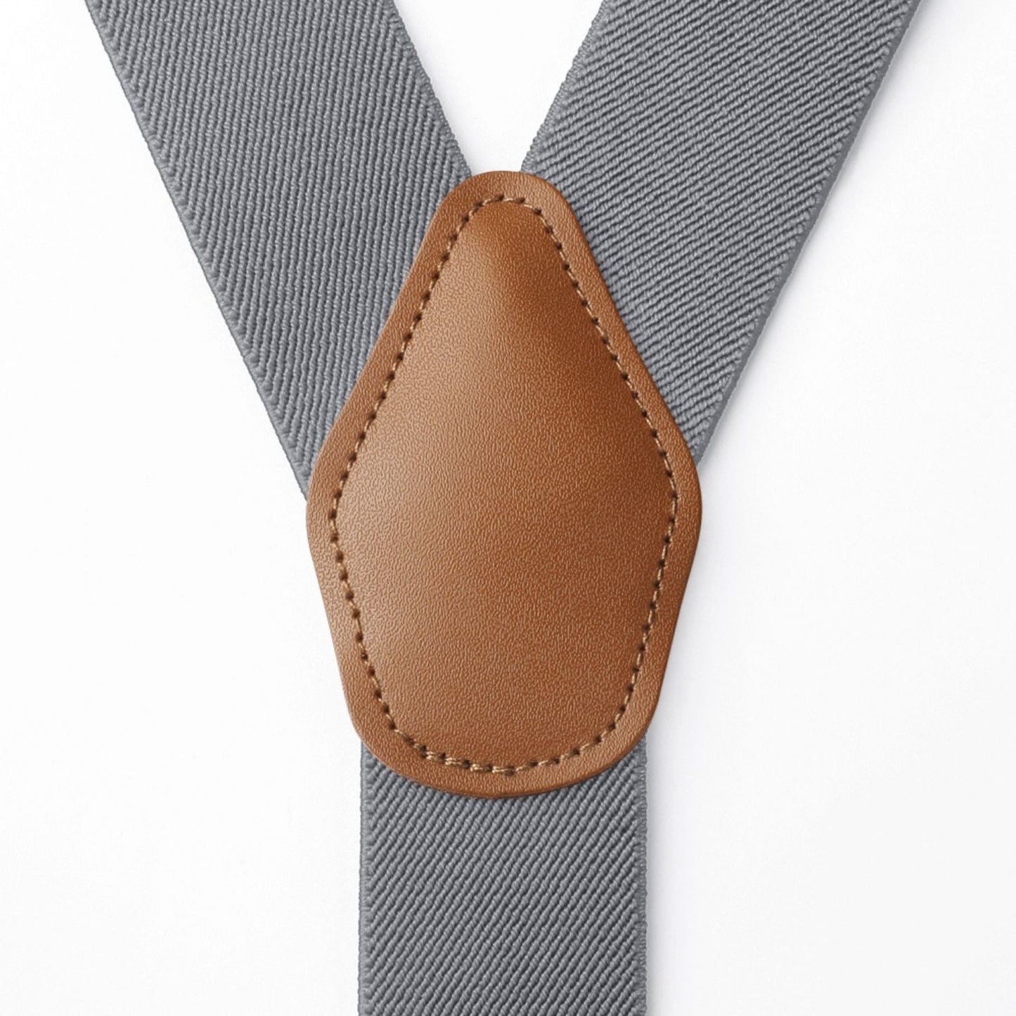 Hisdern Classic Grey Suspenders Y-Back Adjustable Fit for Men