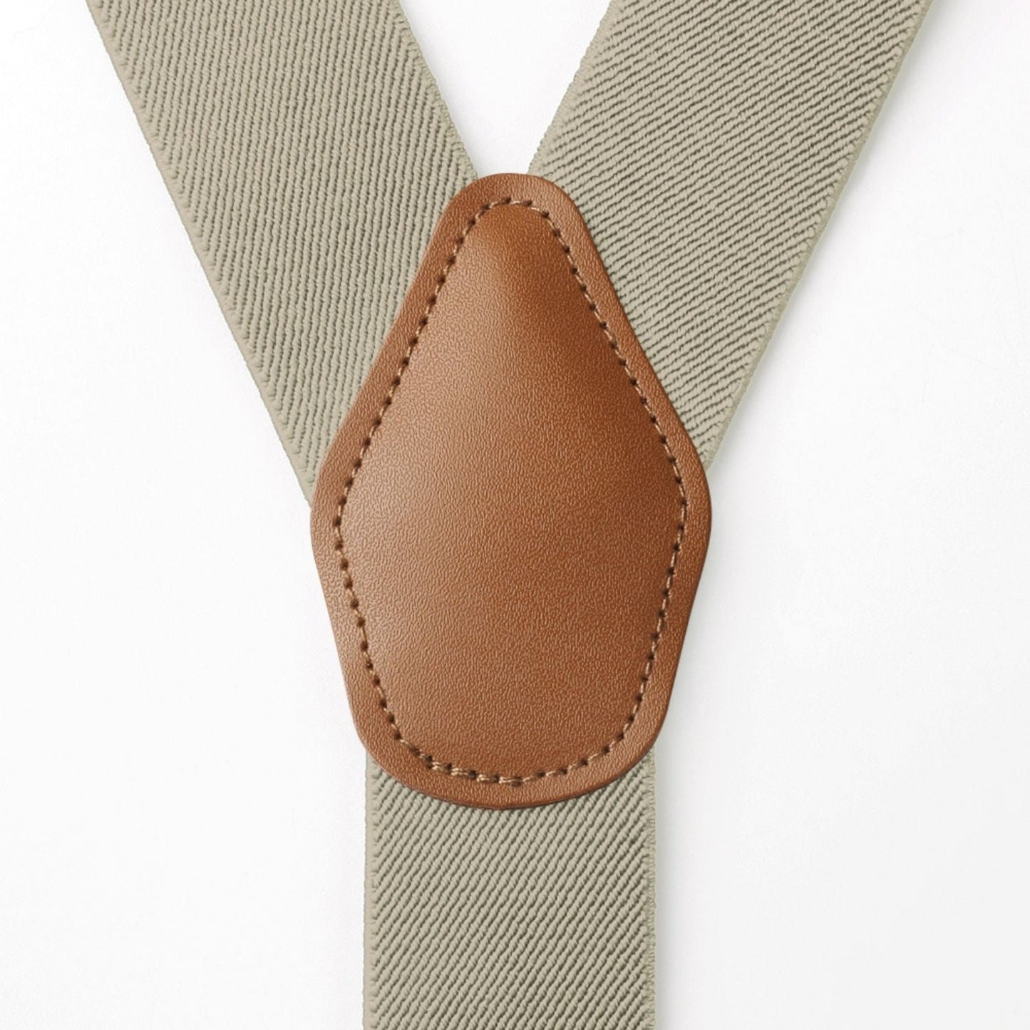 Hisdern Classic Beige Suspenders Y-Back Adjustable Fit for Men
