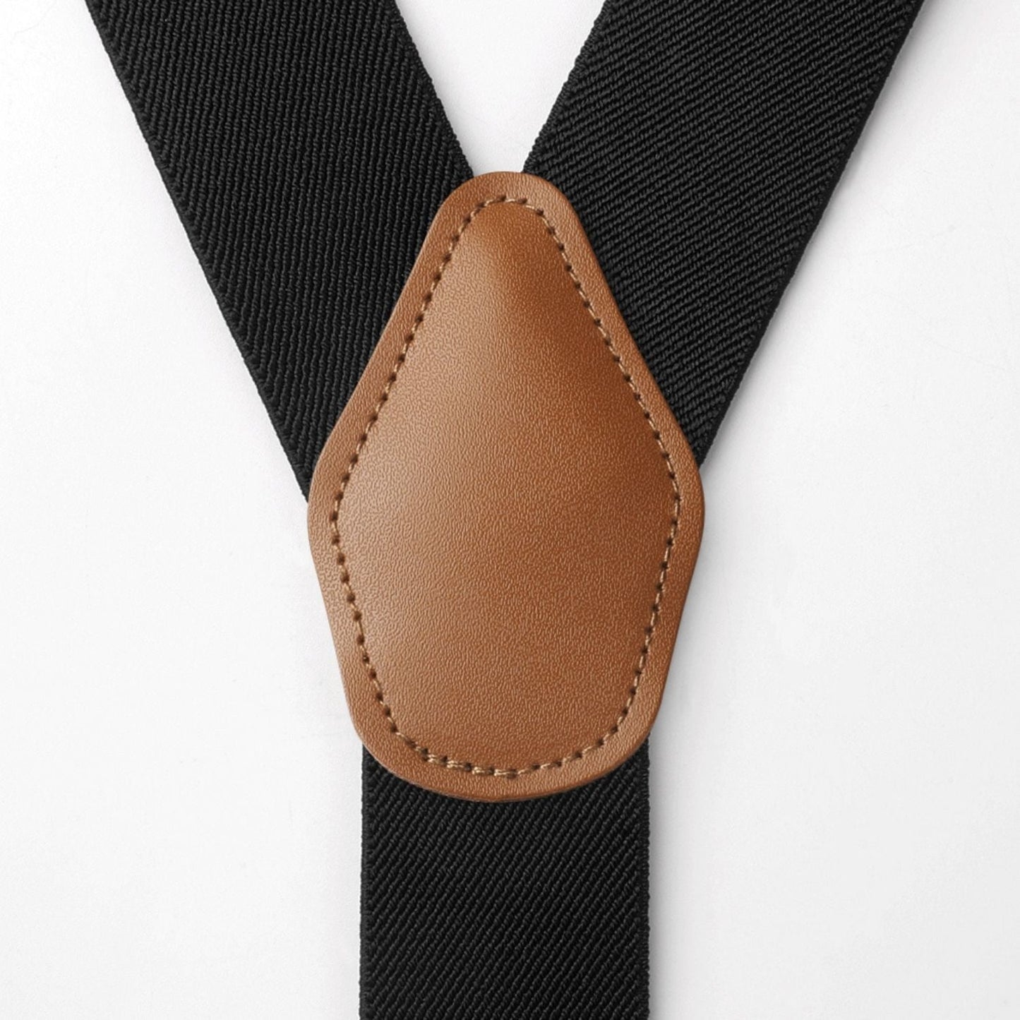 Hisdern Classic Black Suspenders Y-Back Adjustable Fit for Men