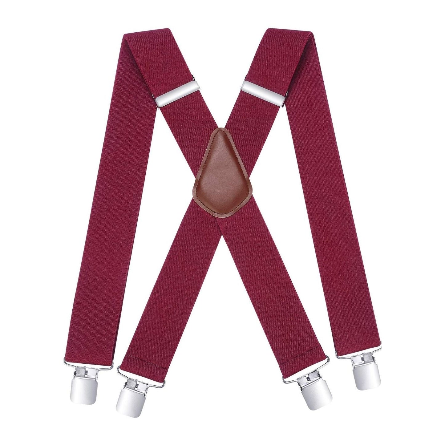 Hisdern 2 Inch Adjustable Suspender Aqua with 4-Clip for Formal Pants