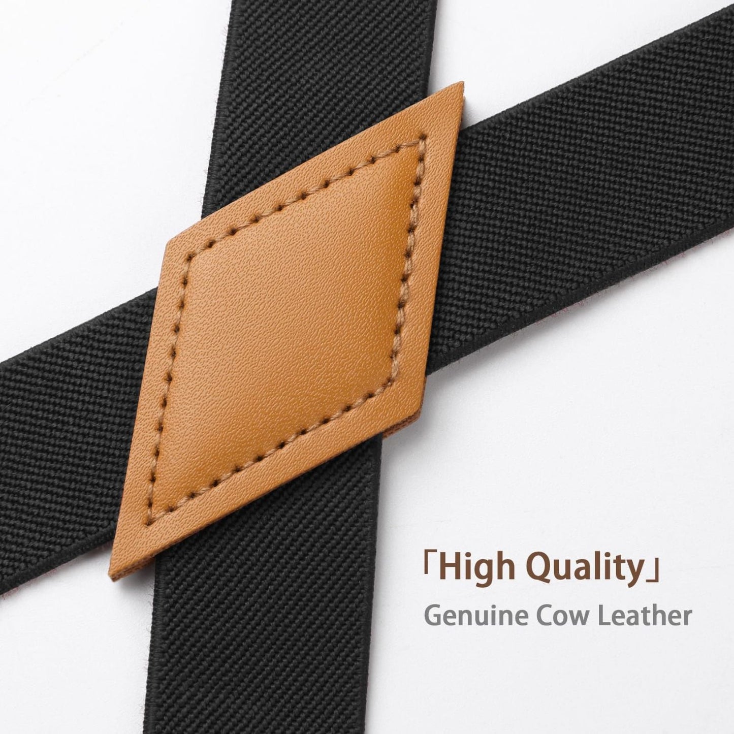 Hisdern 1.0 Inch Adjustable Suspender Black with 4-Clip for Formal Pants