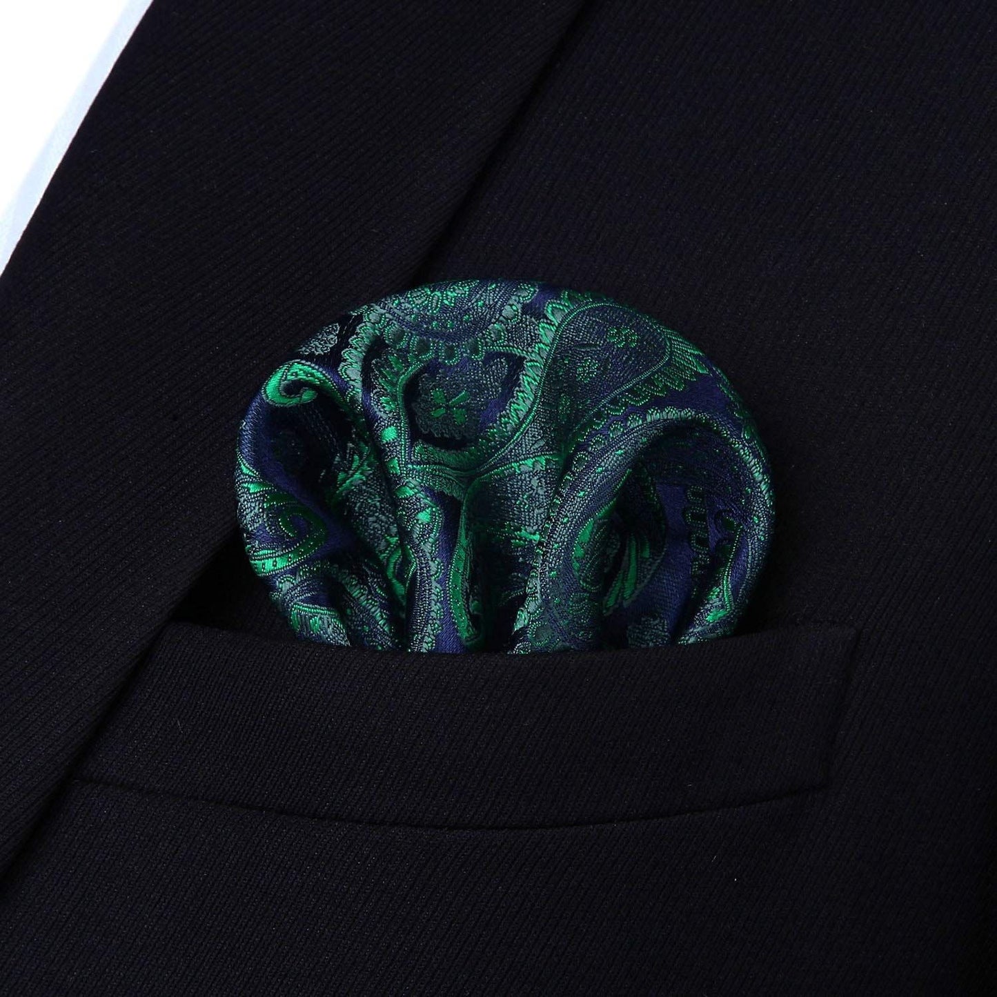 Hisdern Paisley Suspenders Bow Tie Set Green Formal Accessories
