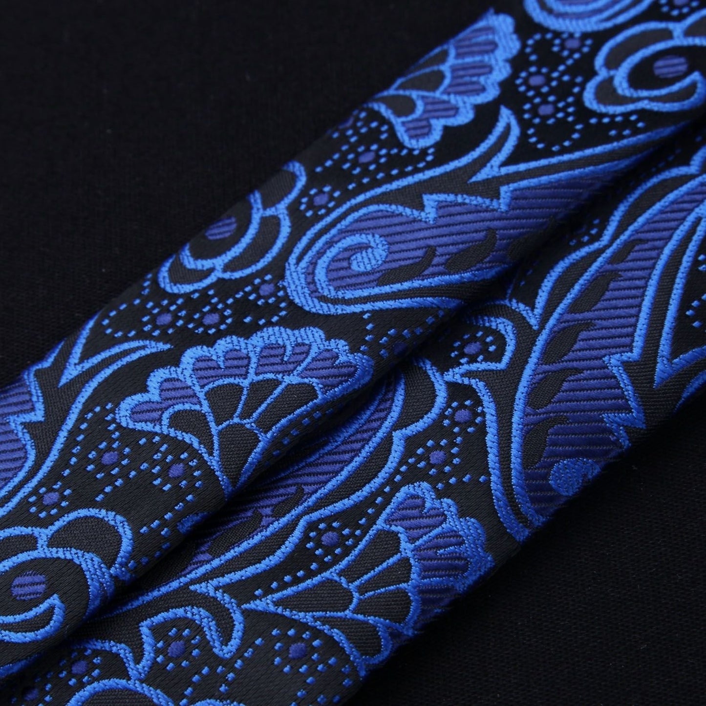Hisdern Paisley Suspenders Pre-tied Bow Tie Set Blue Formal Accessories