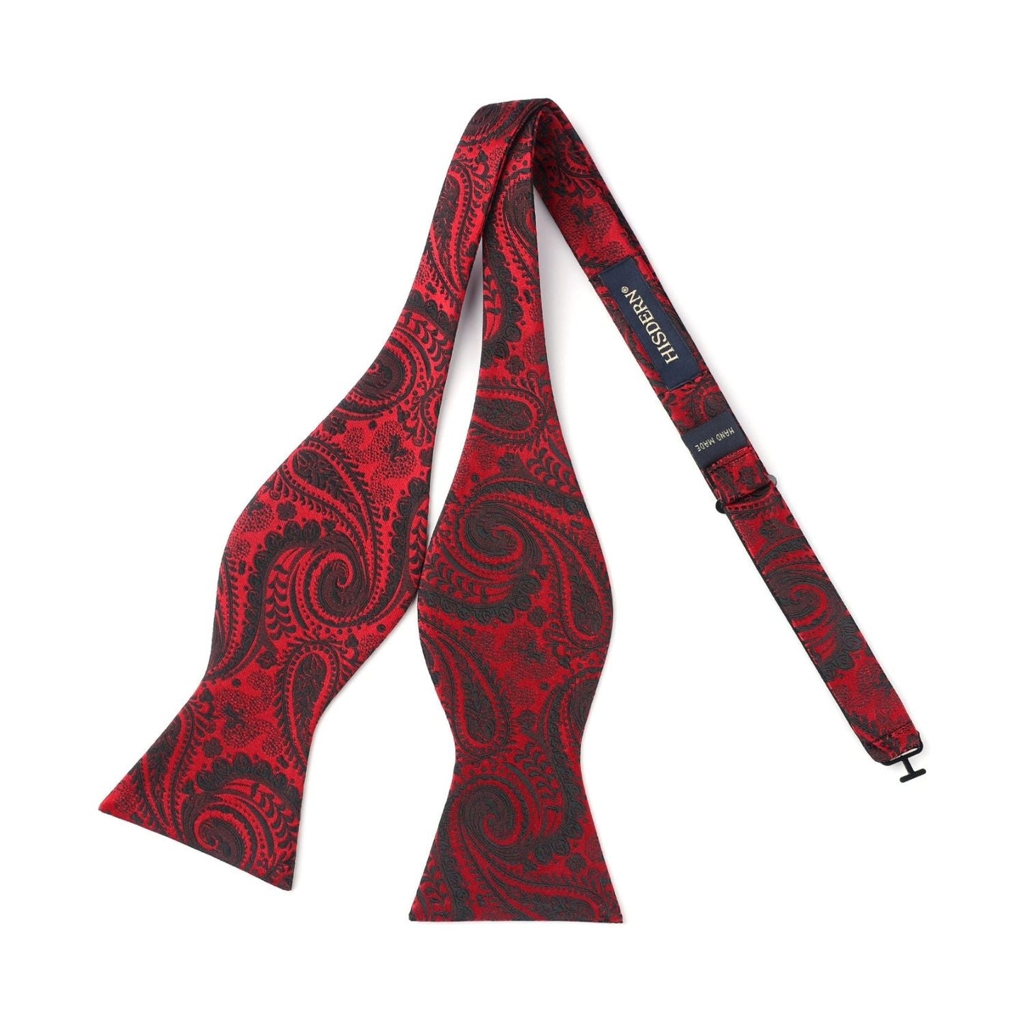 Hisdern Paisley Suspenders Bow Tie Set Red Black Formal Accessories