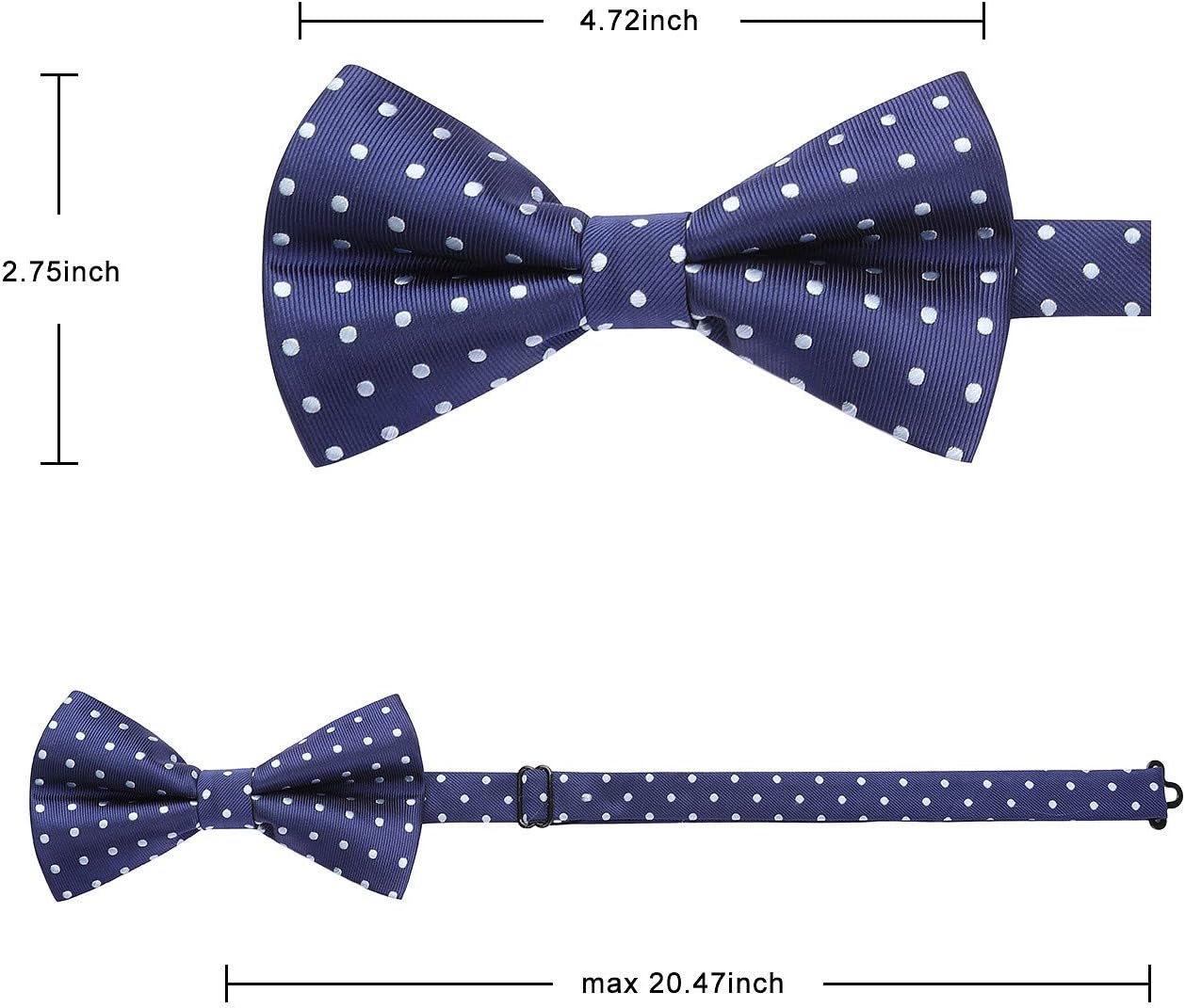 Hisdern Blue Yellow Plaid Pre-Tied Bow Tie for Men Classic Formal Business