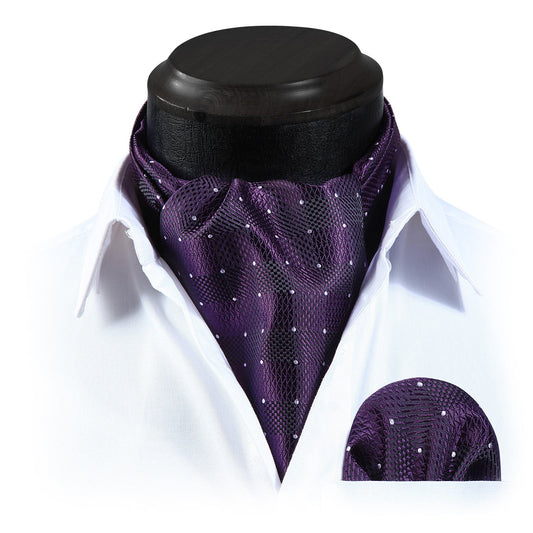 Hisdern Purple Checkered Men’s Neckwear for Casual Style
