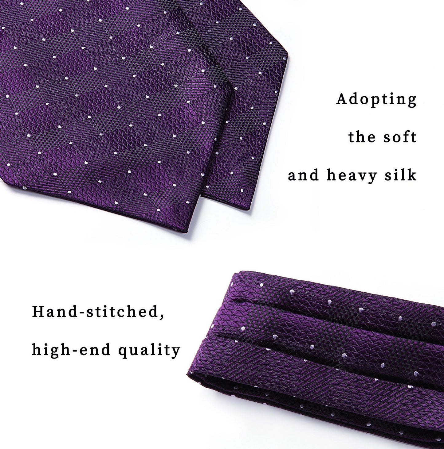 Hisdern Purple Checkered Men’s Neckwear for Casual Style