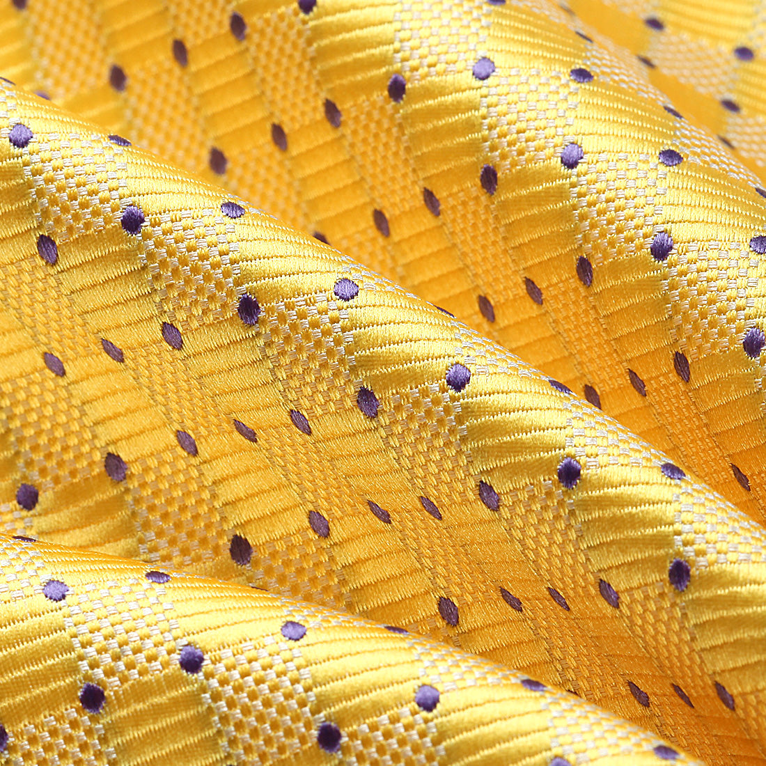 Hisdern Yellow Checkered Men’s Neckwear for Casual Style