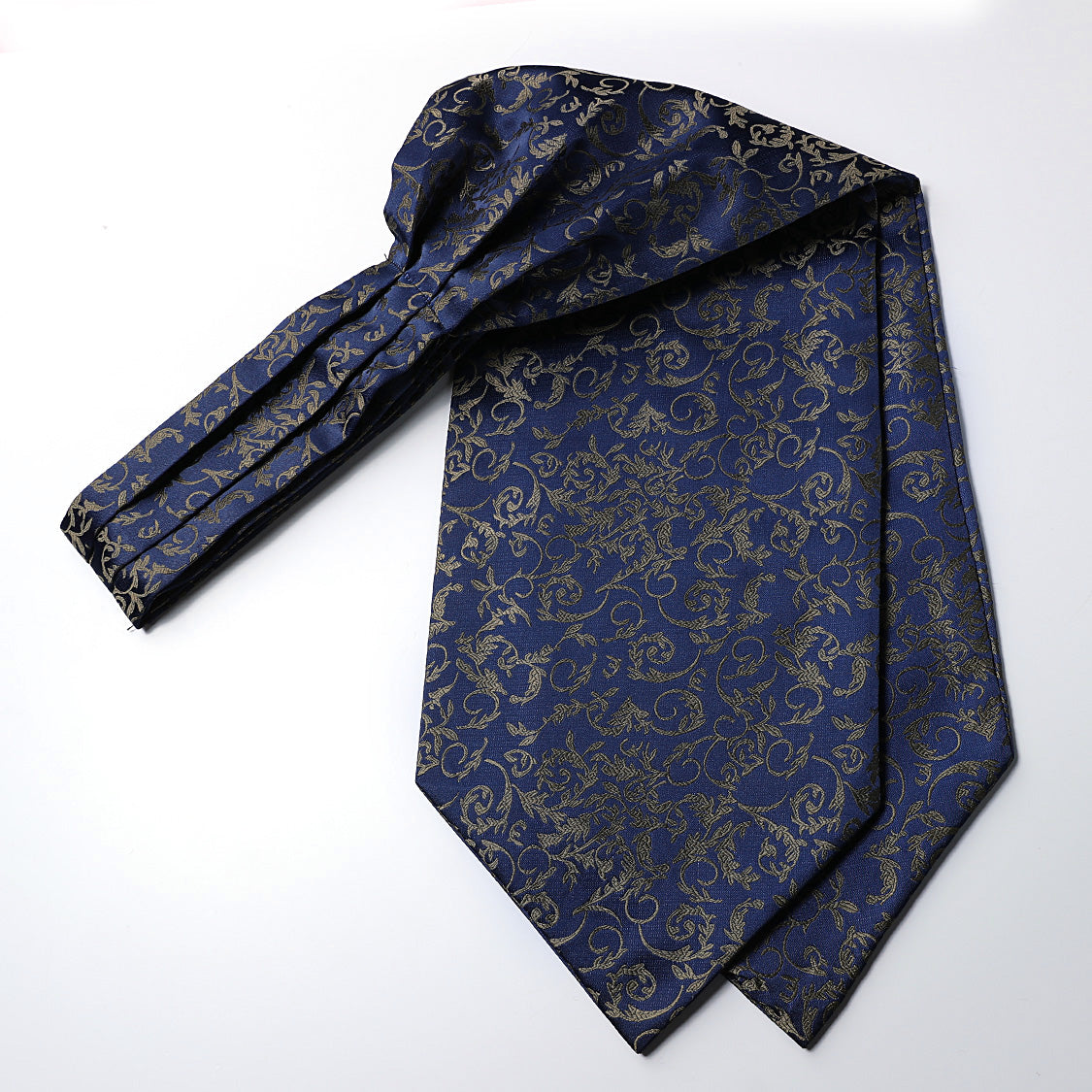 Hisdern Navy Blue Ascot Cravat for Men Wedding Formal