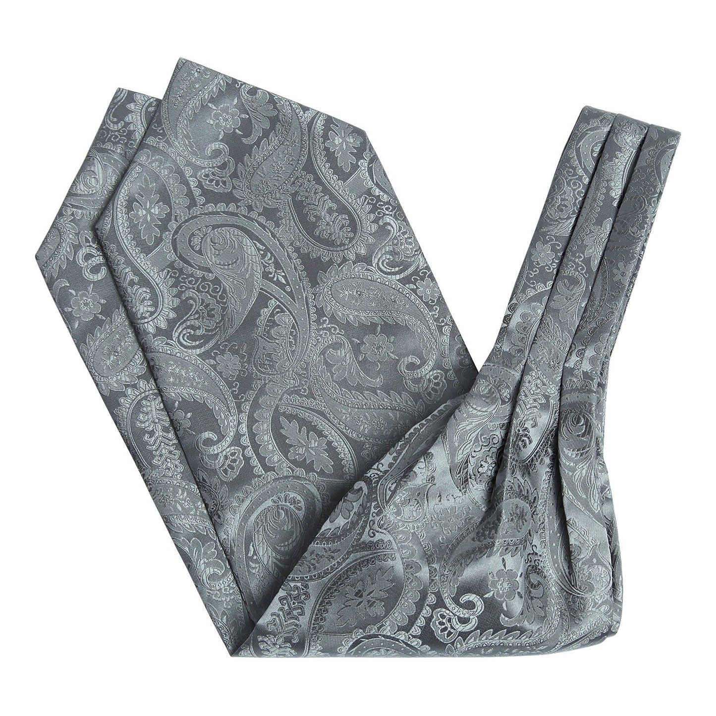 Hisdern Paisley Ascot Cravat for Men Grey Formal Neckwear