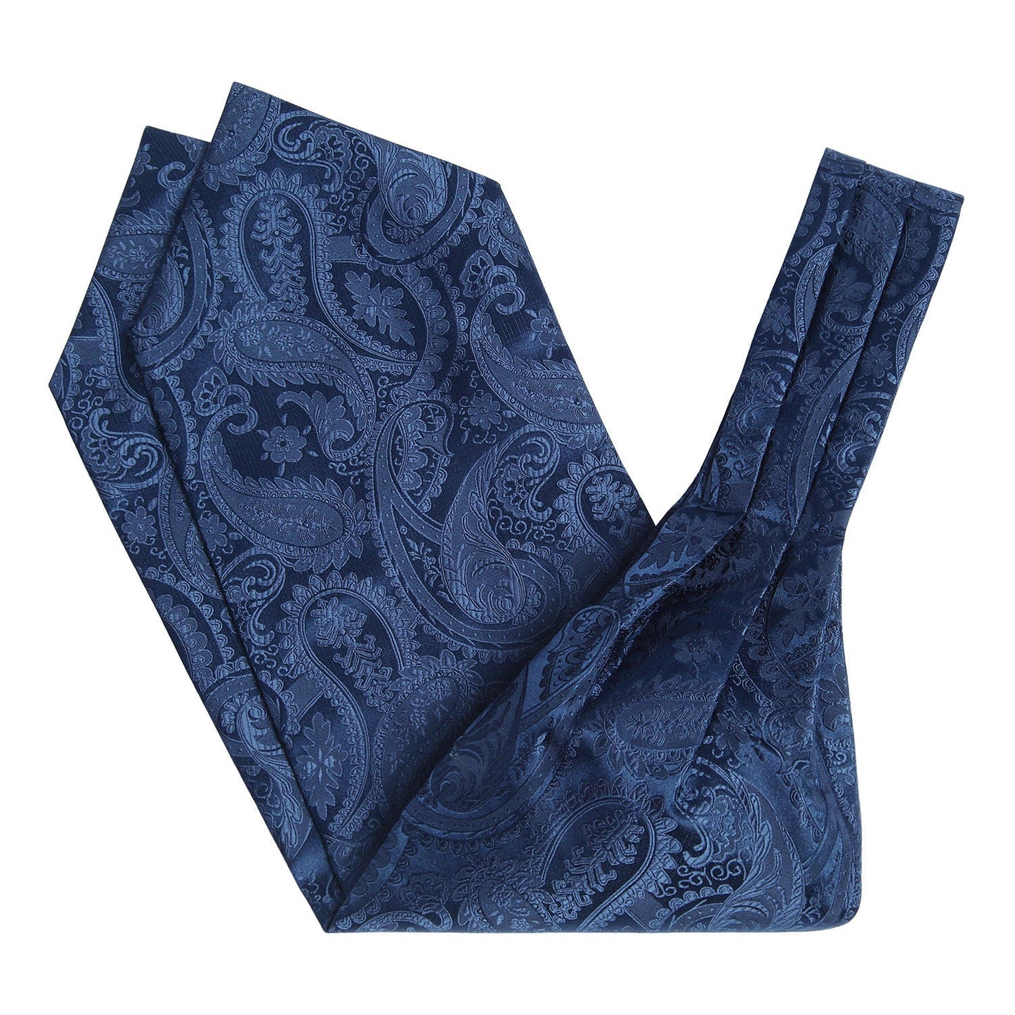 Hisdern Paisley Ascot Cravat for Men Navy Blue Formal Neckwear