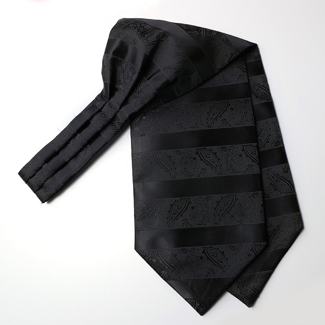 Hisdern Floral Black Ascot Cravat for Men Wedding Formal