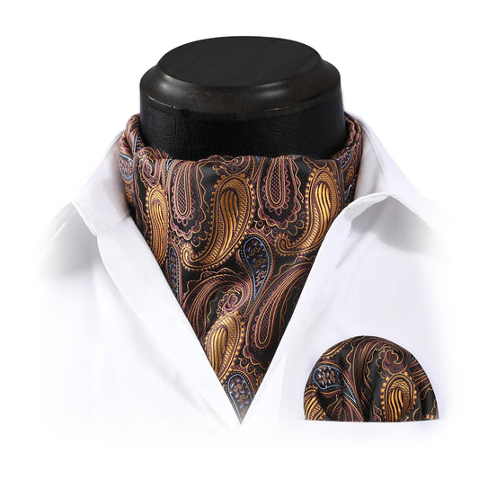 Hisdern Brown Paisley Men’s Neckwear for Casual Style