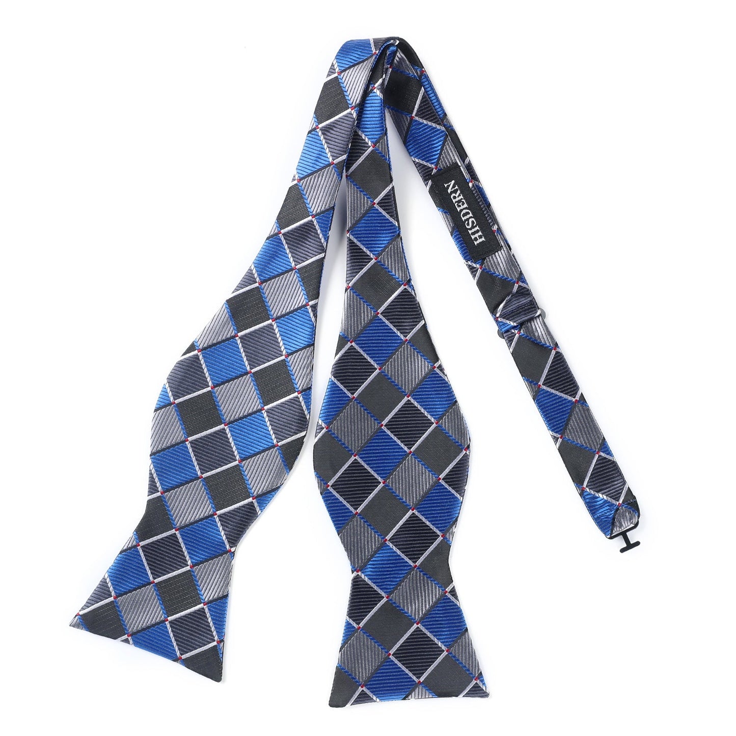Hisdern Plaid Suspenders Bow Tie Set Blue Pattern Accessories