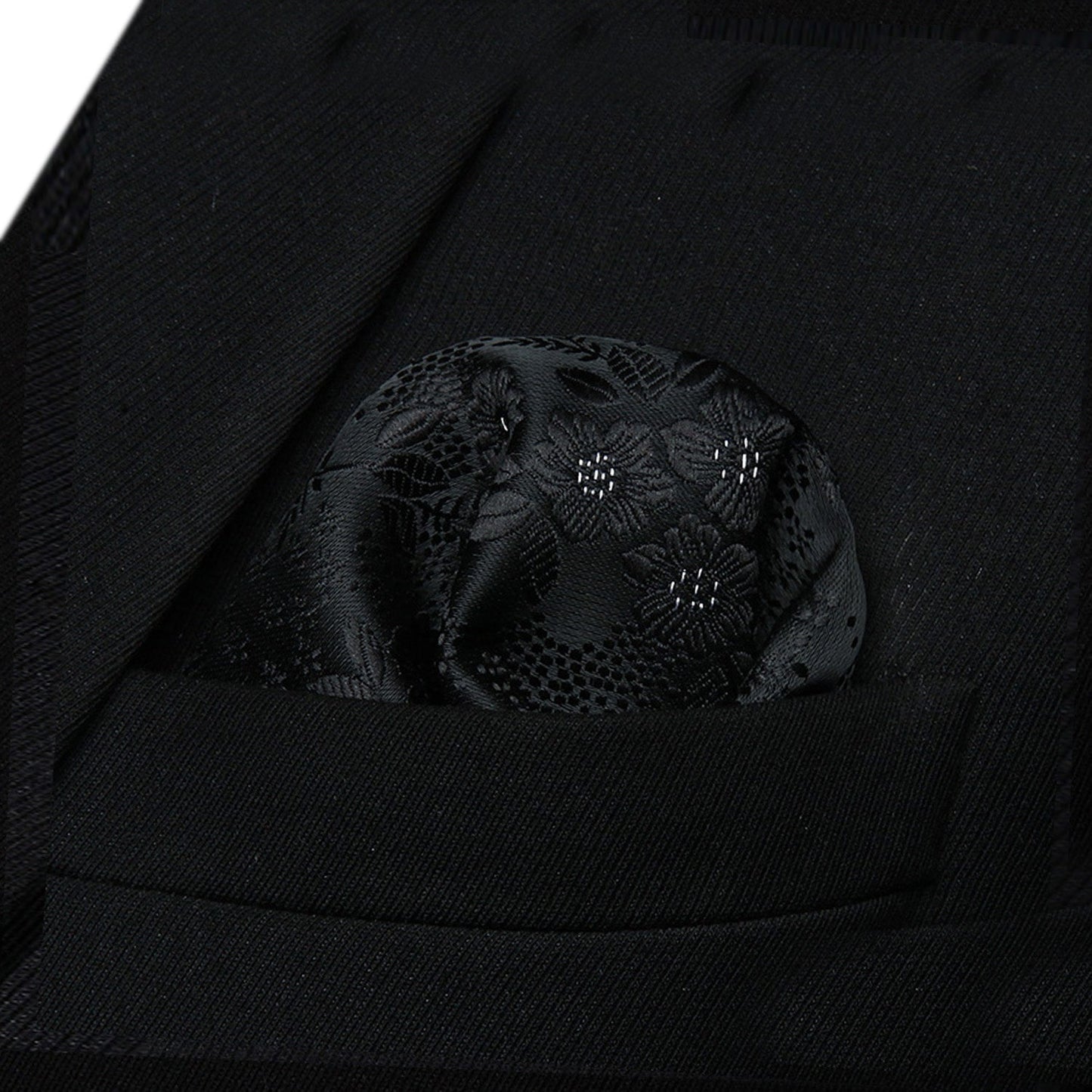 Hisdern Floral Suspenders Pre-tied Bow Tie Set Black Formal Accessories