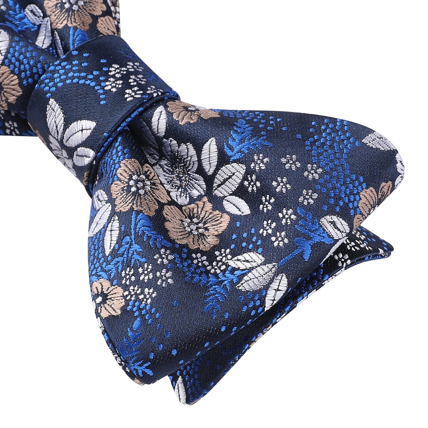 Hisdern Blue White Floral Bow Tie Set Groomsmen Wedding