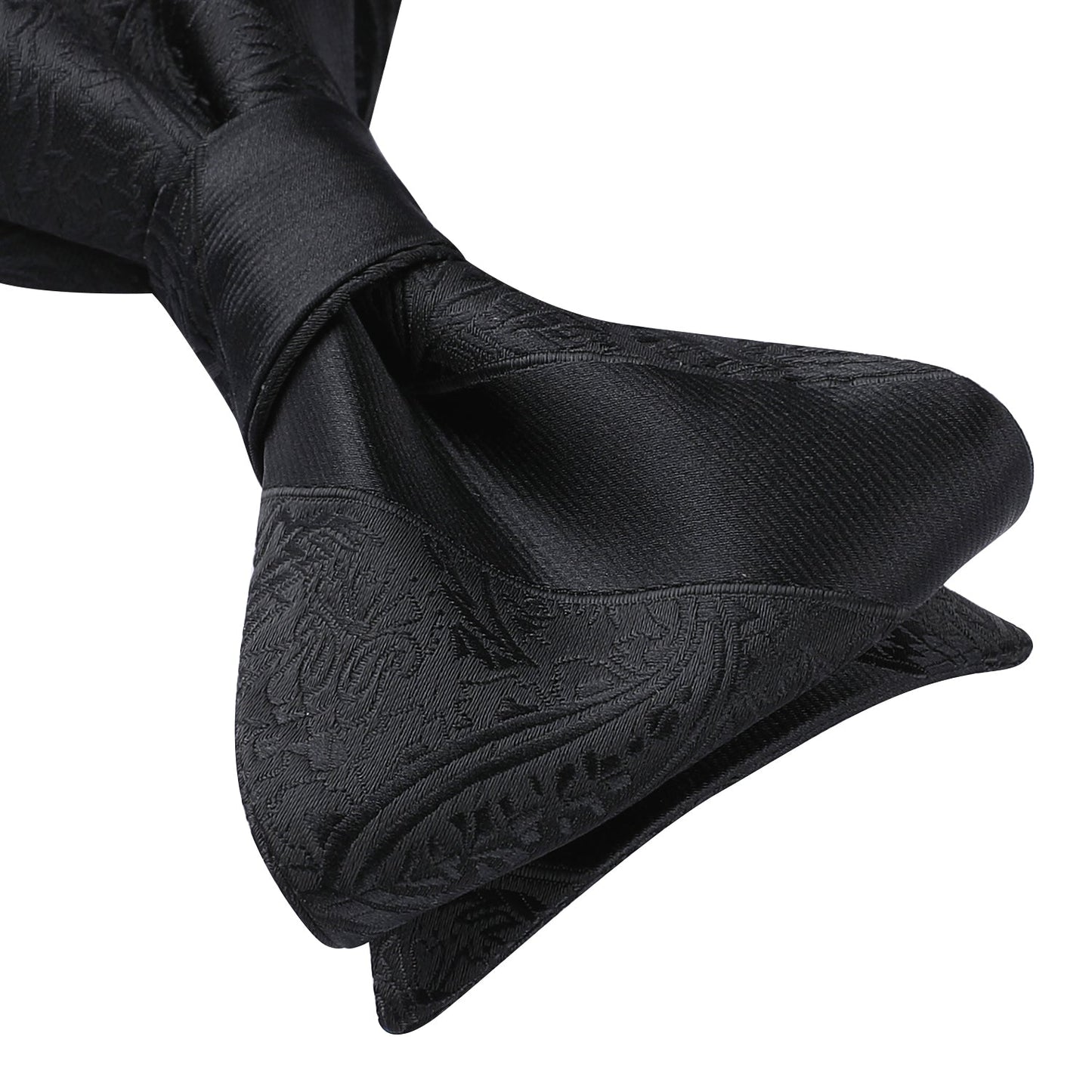 Hisdern Black Paisley Bow Tie Set For Evening Wear