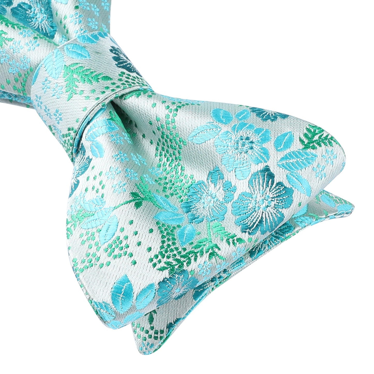 Hisdern Aqua Floral Bow Tie Set Groomsmen Wedding
