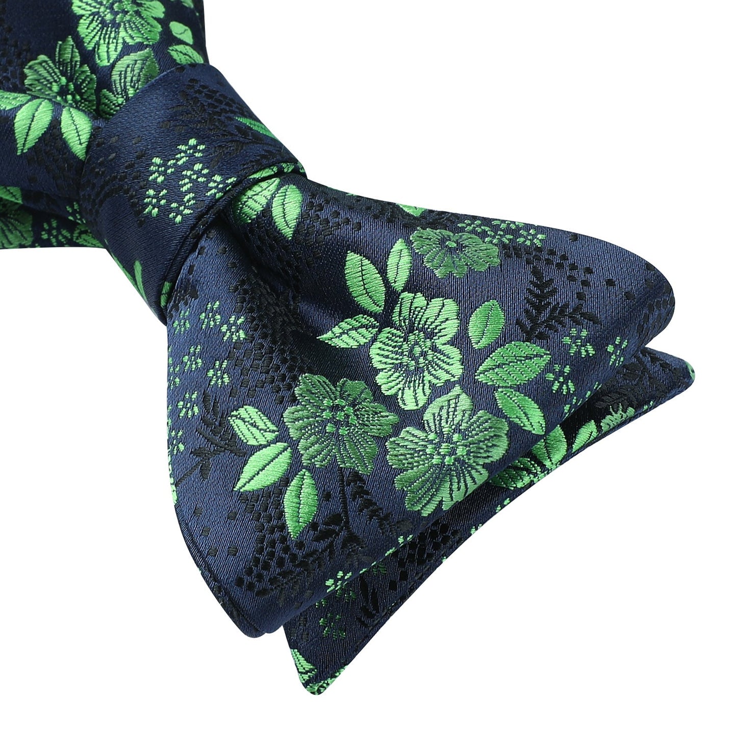 Hisdern Green Navy Blue Floral Bow Tie Set Groomsmen Wedding