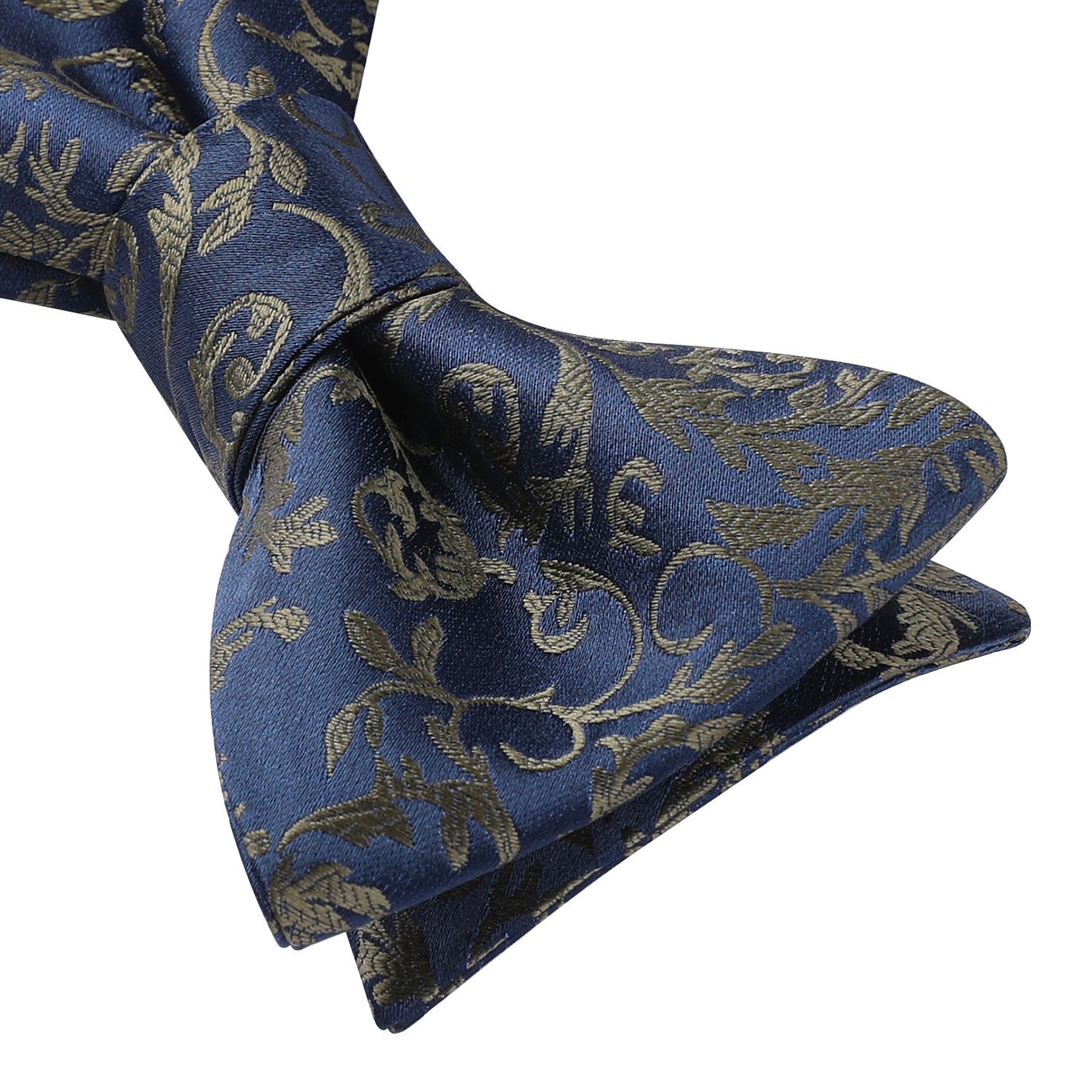 Hisdern Navy Blue Floral Bow Tie Set Groomsmen Wedding