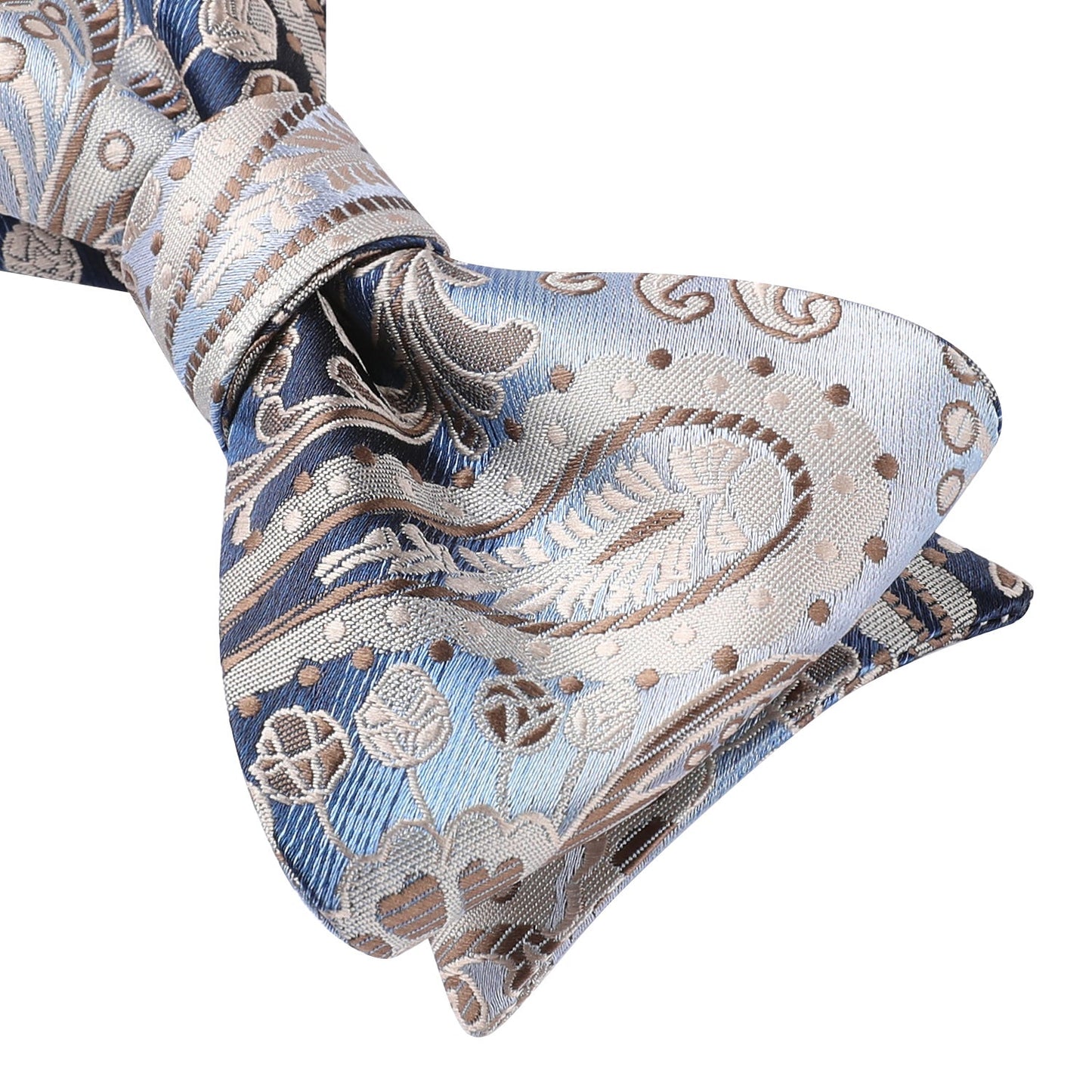 Hisdern Blue Paisley Bow Tie Set Groomsmen Wedding