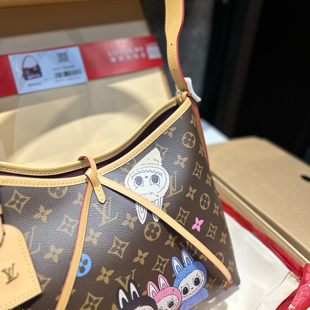 New Handmade 30cm Leather V logo women's BagsXC052025072804